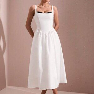 White Elegant Women's Summer Sleeveless Bodycon Corset Top